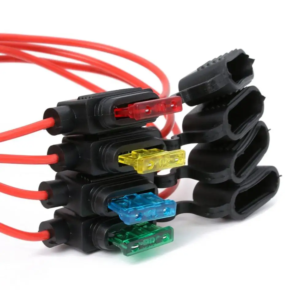 

New 12V 40A Professional CE Standard cc2 Fusible Blade Inline Car Fuse Holder WaterProof for Car MotoBike Dustproof Cover