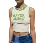 Женский укороченный топ с буквенным принтом, облегающая пикантная уличная одежда, повседневная одежда для вечерние ринки и клуба, лето 2021, Y2K