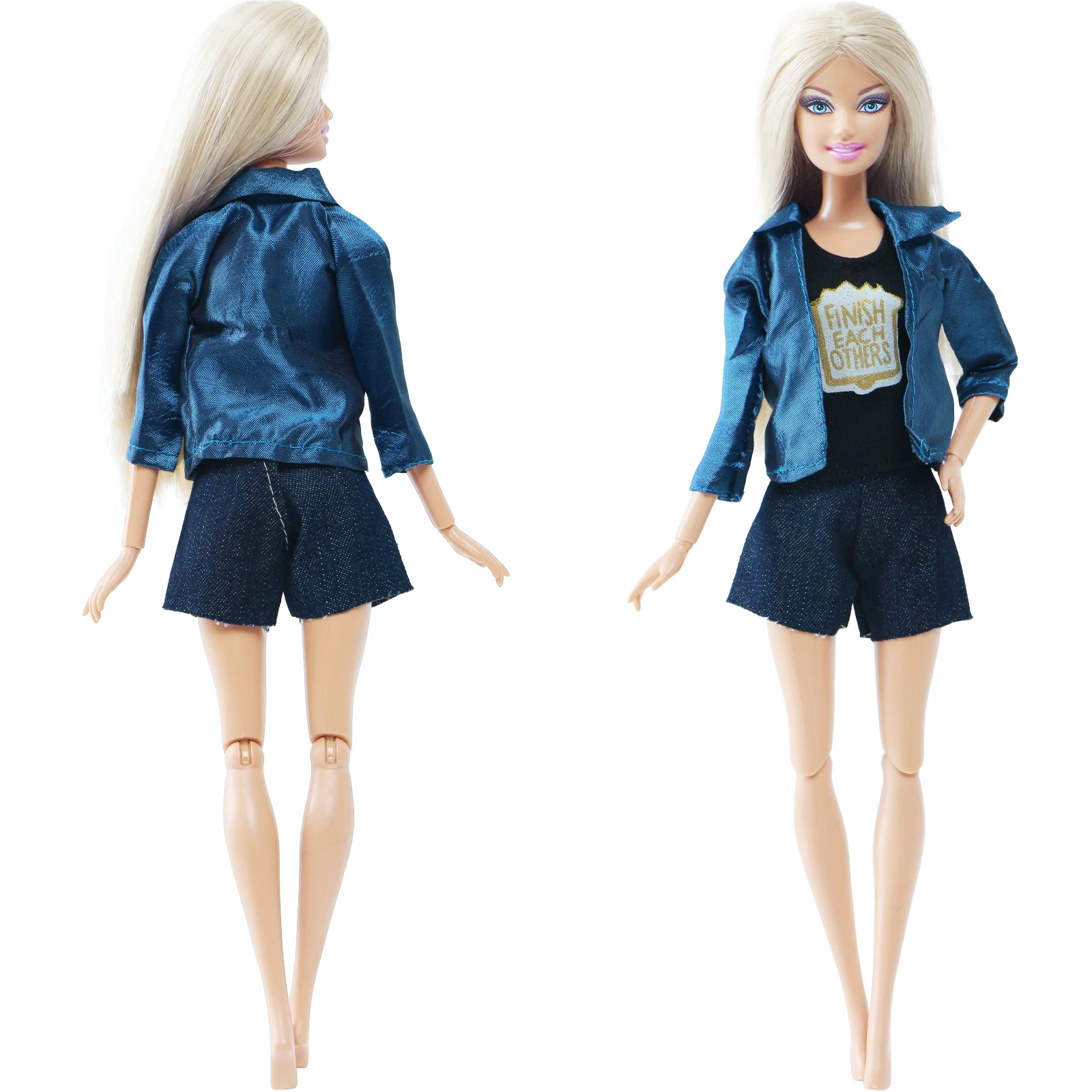 Модный кукольный наряд 3 шт./компл. 1 куртка пиджак футболка без рукавов шорты