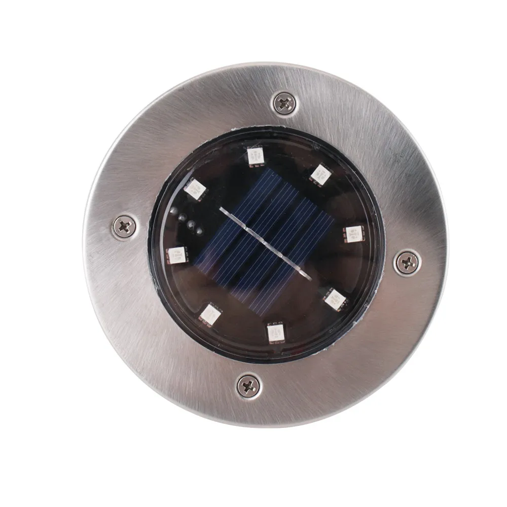 Подземный светильник на солнечной батарее 8 светодиодов водонепроницаемый