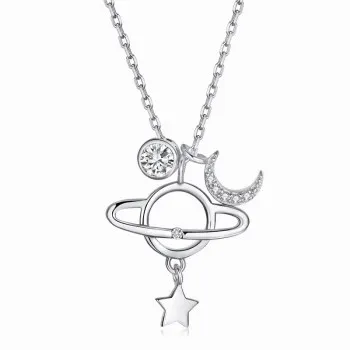 

Simple and Creative Temperament Star Necklace Women's Korean Mori Series Zircon Star Moon Pendant Necklace Jewelry Kxl-1346
