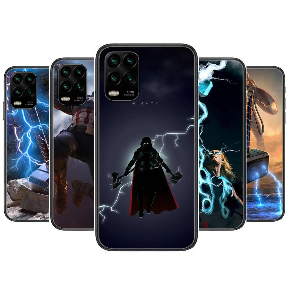 

Thor cartoon Phone Case For XiaoMi Redmi Note 10 9S 8 7 6 5 A Pro T Y1 Anime Black Cover Silicone Back Pre