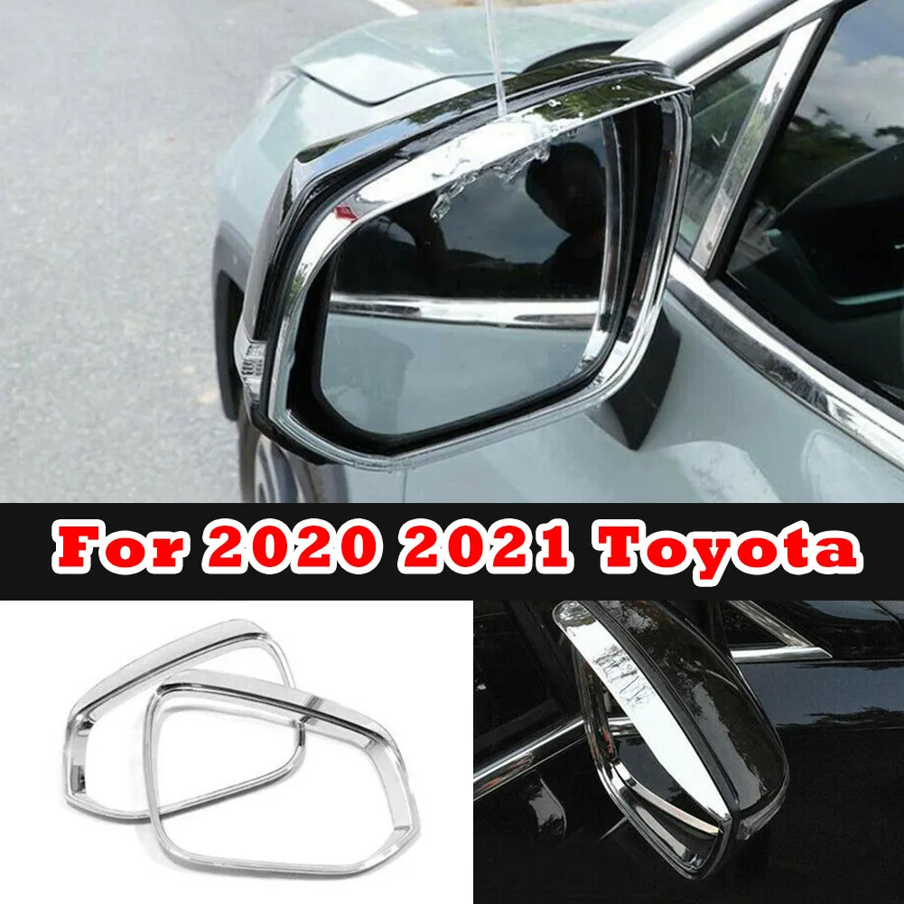 

2pcs Rain Eyebrow Trim ABS Car For Toyota Highlander 2020 2021 Mirror New