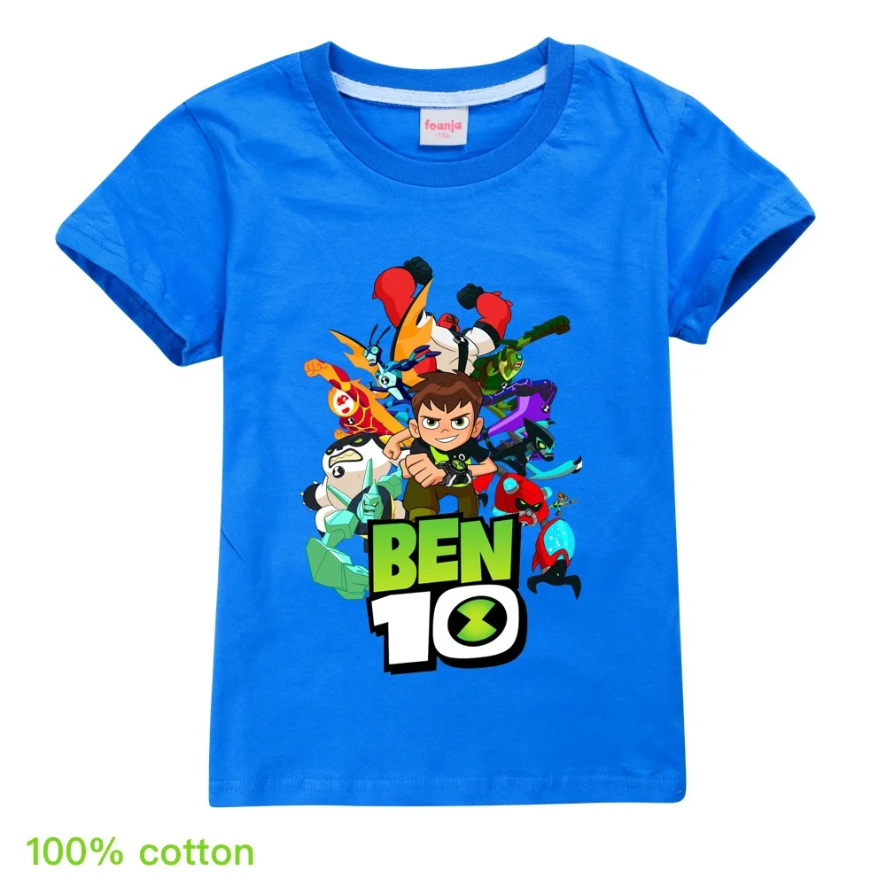 Коллекция 2021 года, одежда для маленьких мальчиков Ben10, модные хлопковые топы для девочек, унисекс, футболка в европейском и американском стиле, Новинка