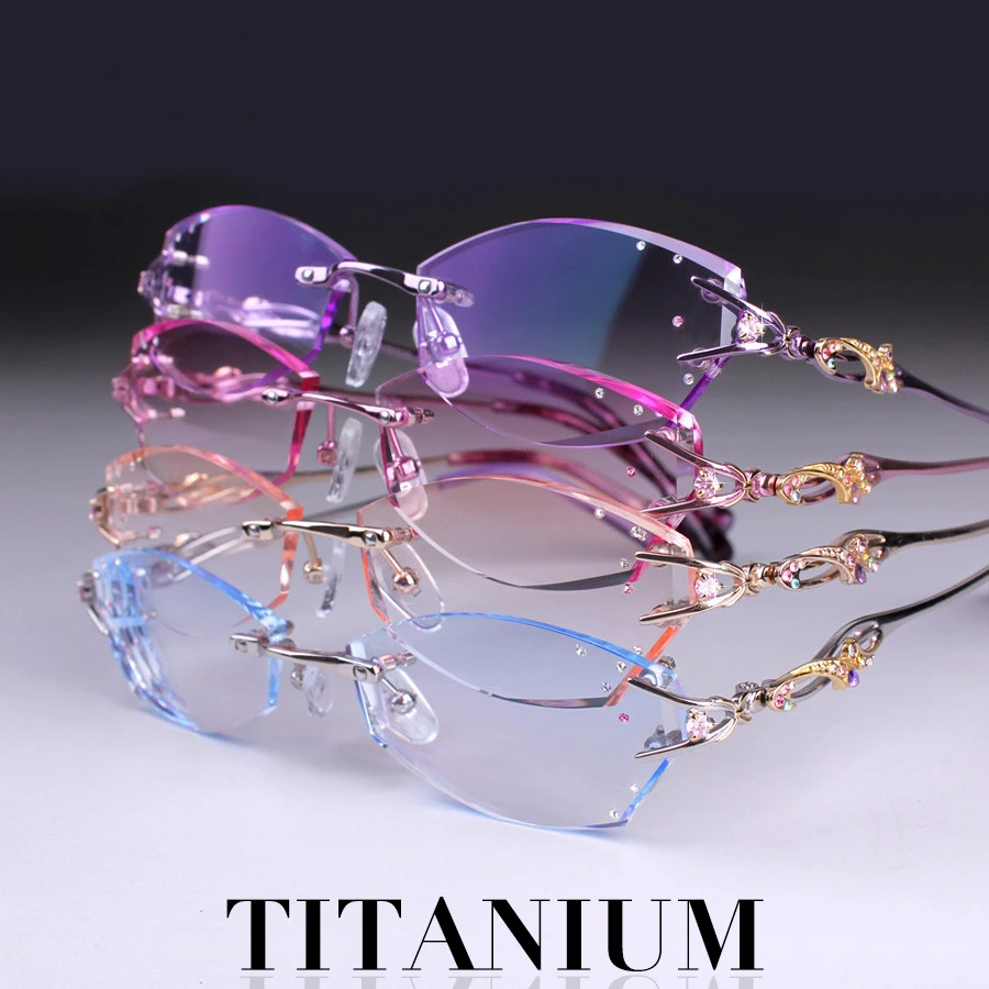 Очки женские без оправы индивидуальные оптические очки от близорукости и