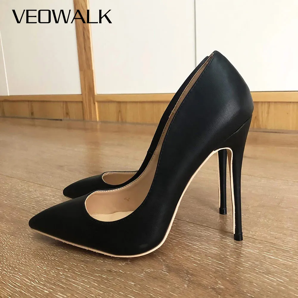 Женские туфли лодочки Veowalk на высоком каблуке 12 см с острым носком 2020|chaussure