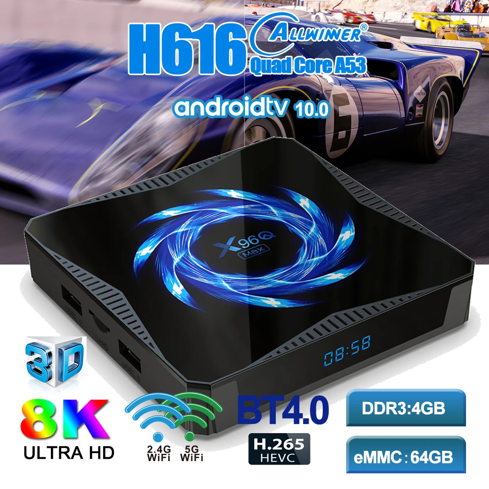 ТВ приставка iLEPO New X96Q MAX Android 10 0 Allwinner H616 4 Гб ОЗУ 64 ПЗУ 2 4G/5 0G WiFi BT5.0 4K медиаплеер X96Qmax