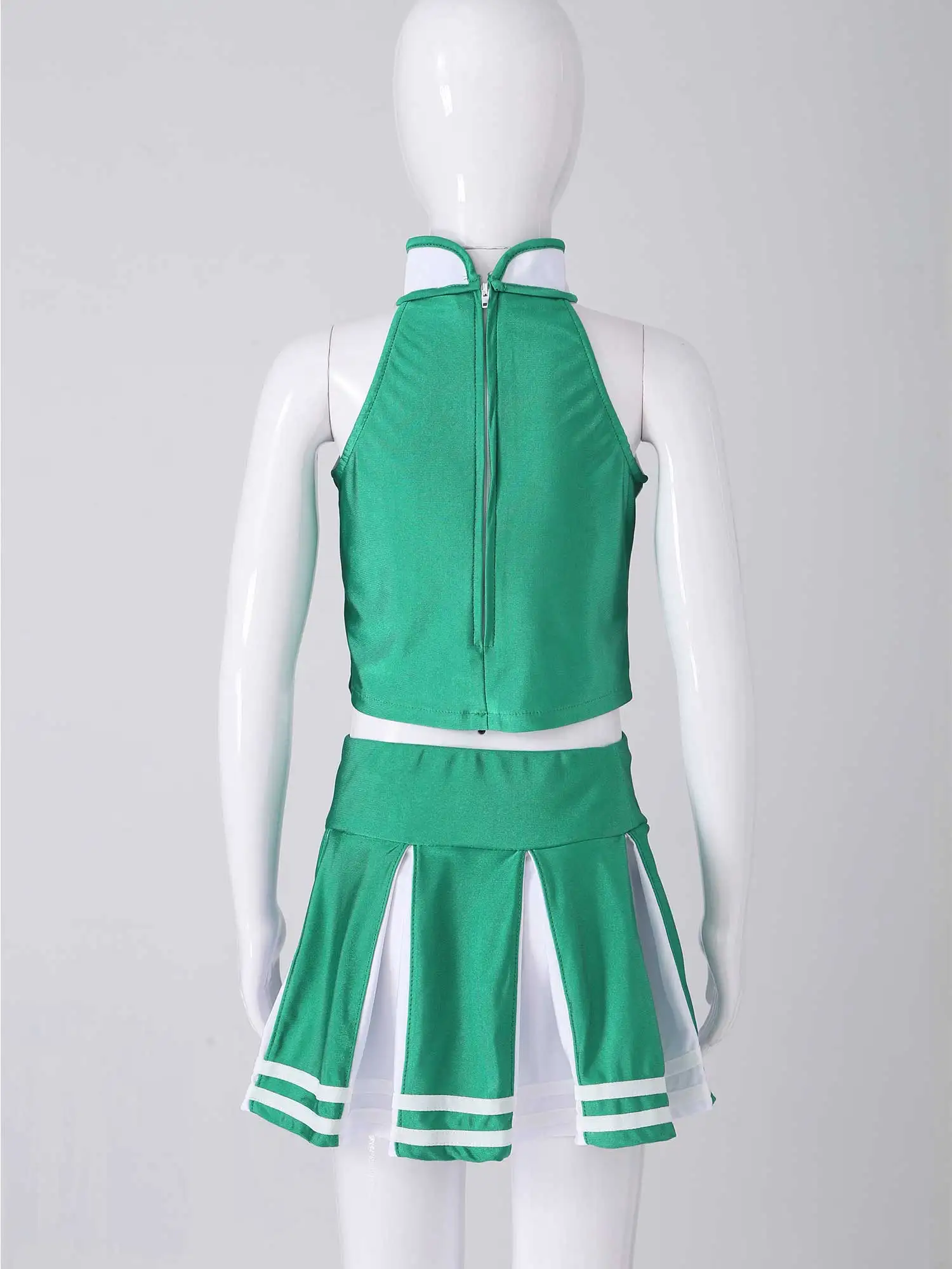 Блузка без рукавов для девочек с плиссированной юбкой