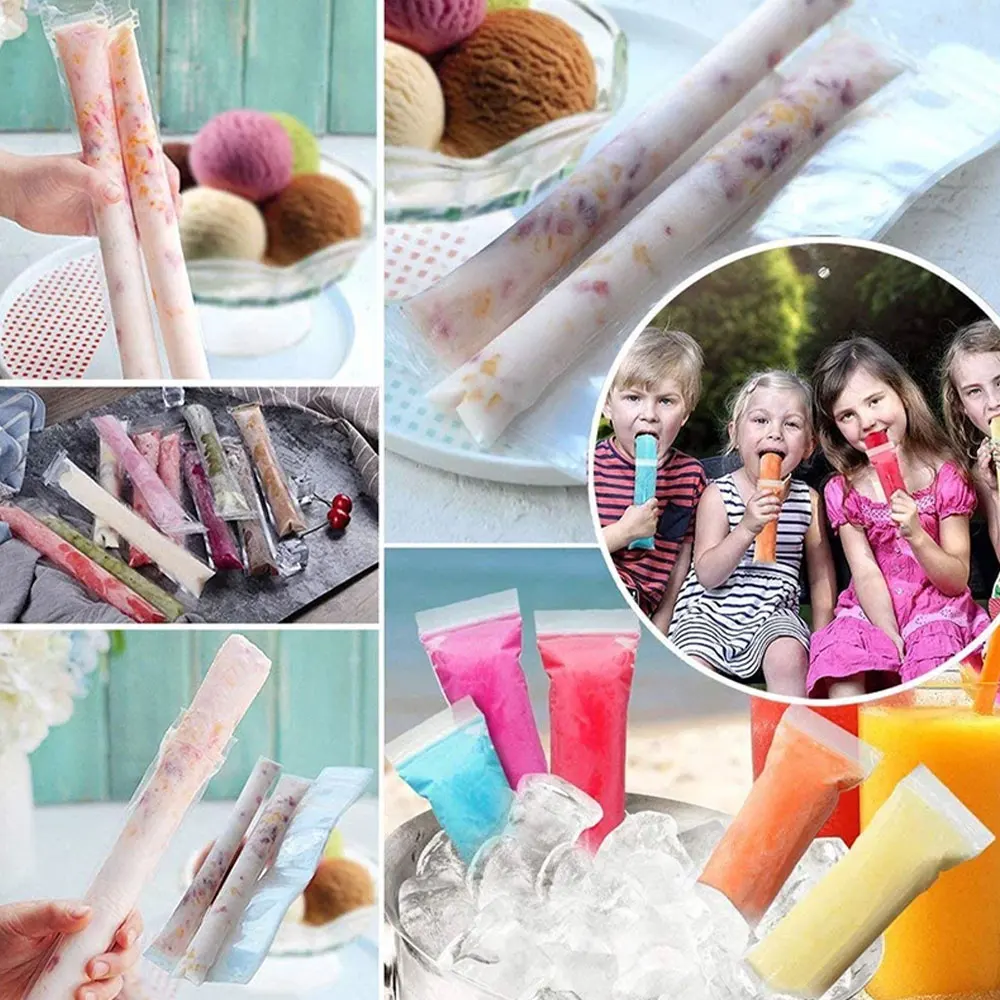 

100pcs DIY Self-styled Bag Tools Mold Freezer Popsicle Molds Ice Pack Icecream Disposable Ice Popsicle Mold@#527