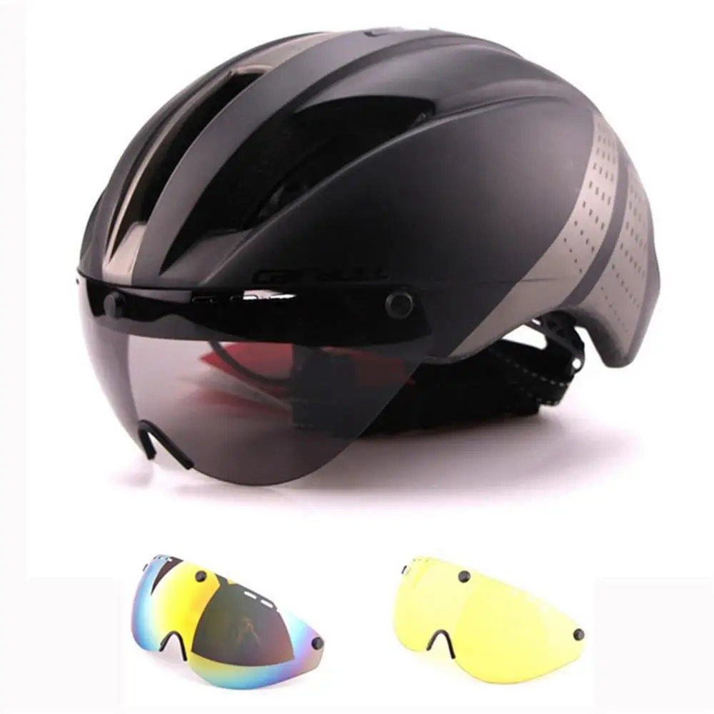 

280g Aero Goggles Bicycle Helmet Road Bike Sports Safety In-Mold Helmet Riding Mens Speed Airo Time-Trial Cycling Helmet YM-04