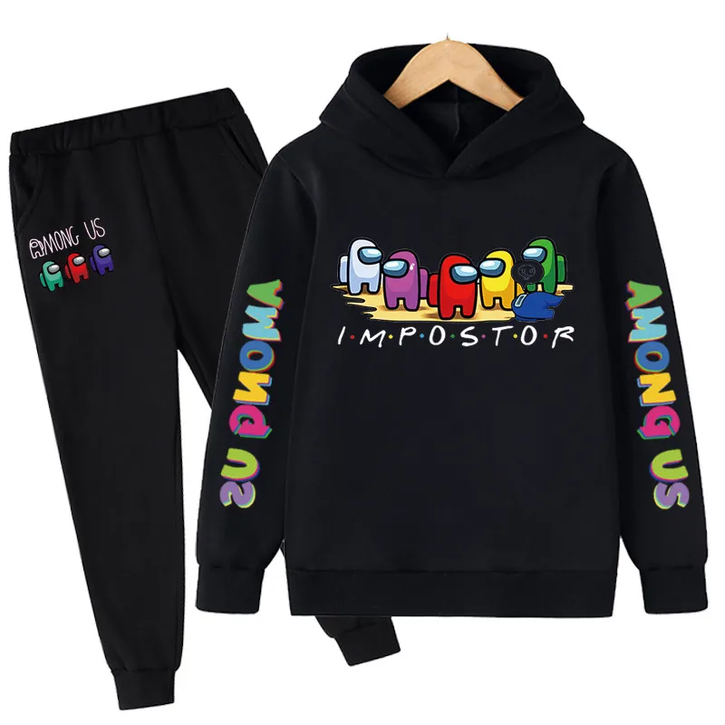 

4-14 Years Kids Boys Clothes Among Us Print Sets 2Pcs Long Sleeve Hoodies+Pants Suit Child Street Wear Outfits Cartoon Styles