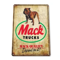 tin sign metal iron painting mack trucks auto garage decor wall sign wall decor for office vintage tin sign 8x12 inches