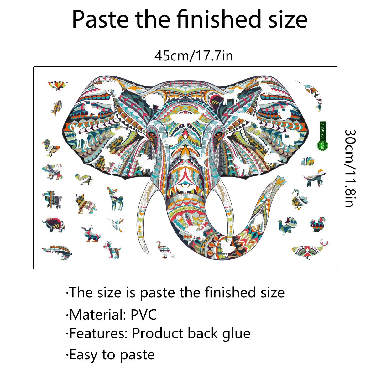 

Creative Colorful Animal Elephant Wall Sticker Kids Nursery Decals Bedroom Art Mural Decorative Vinyl Wallpaper Self Adhesive