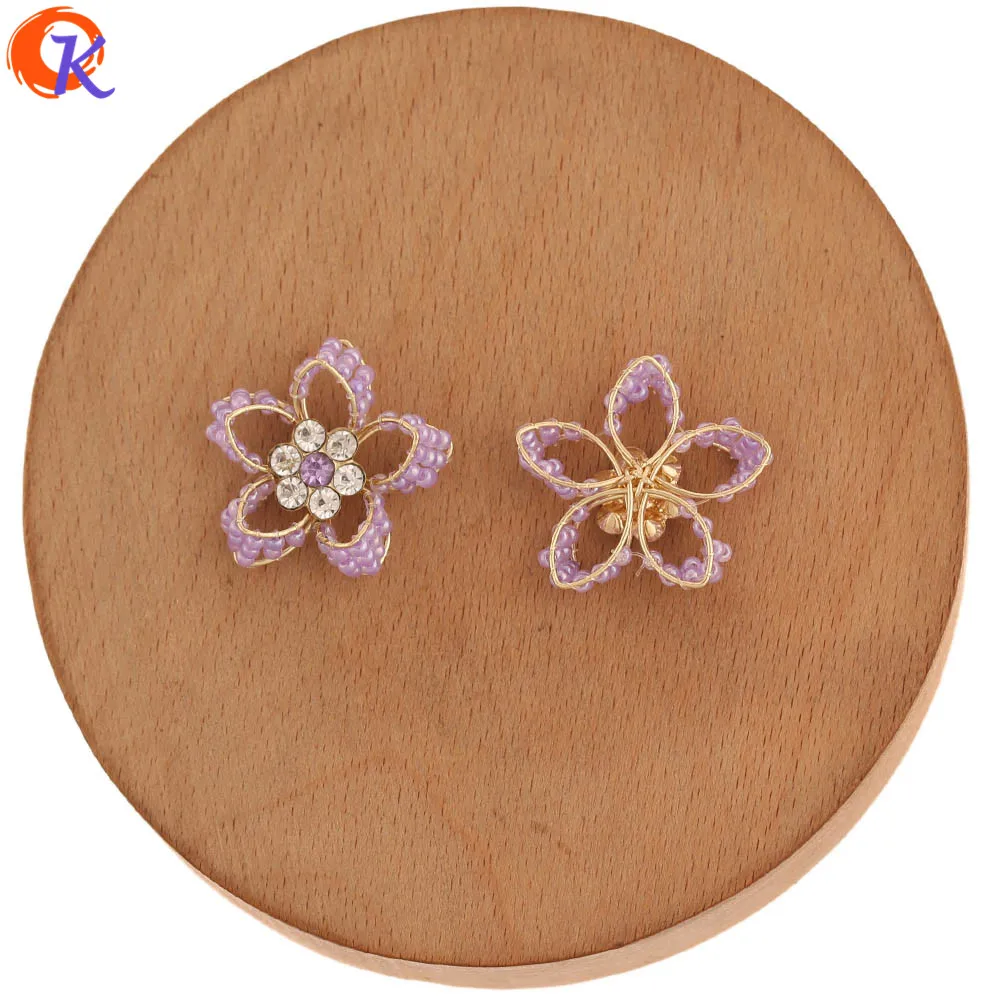 

Cordial Design 30Pcs 23*23MM Jewelry Accessories/Hand Made/Seed Bead Charms/Rhinestone Flower Shape/DIY Making/Earring Findings