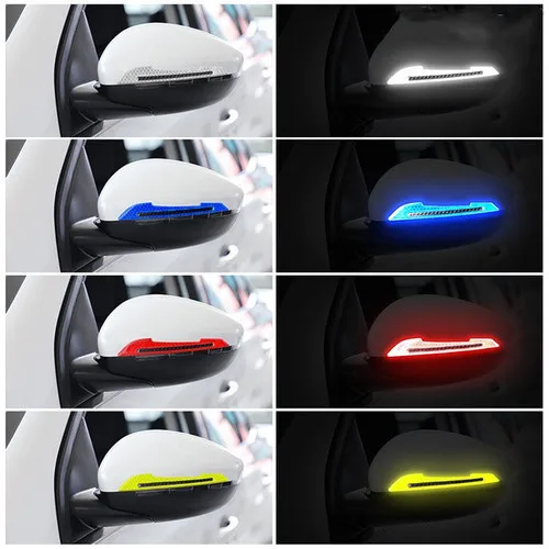 

Car Reflective Stickers Warning Strip Tape Traceless Protective Car Sticker Warn on Car Rearview Mirror Sticker Exterior Auto