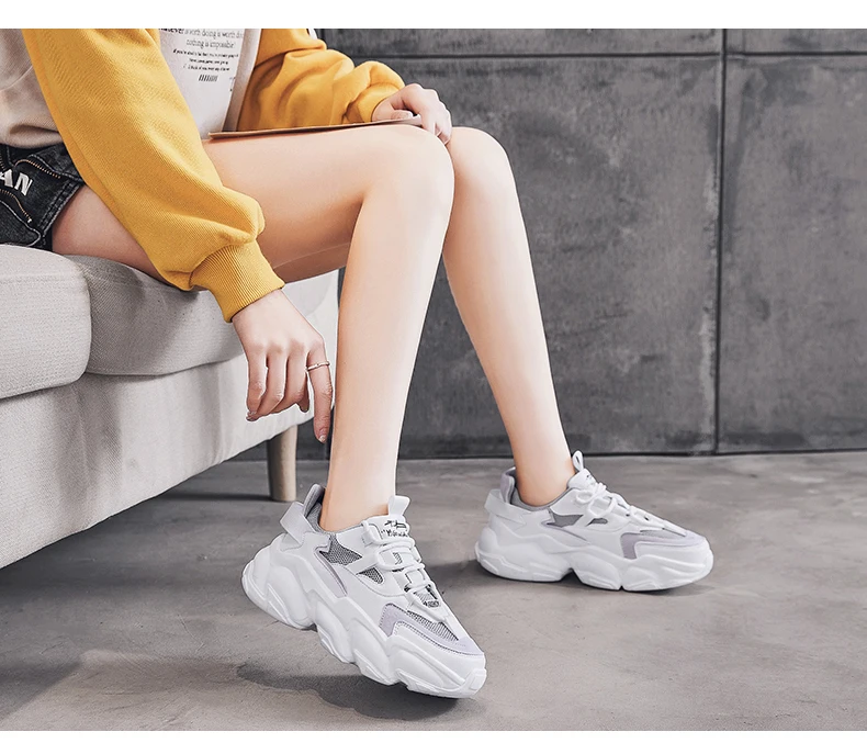 

2021 Fashion Women's Vulcanize Shoes Comfortable Casual Sneakers Platform Chunky sports Sneakers women brethable shoes