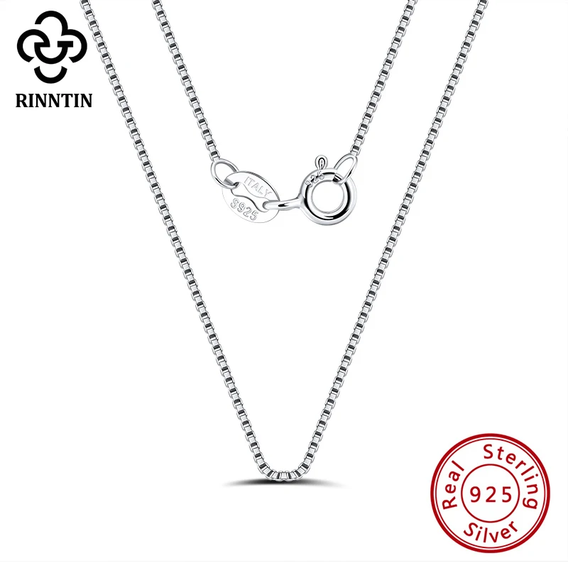 

Rinntin Classic 1.5mm Box Link Long Chains for Women Mens Chain Necklaces Couple Silver 925 Jewelry Accessories Gift SC33