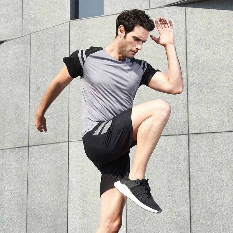 4 шт. мужской спортивный костюм дышащая эластичная одежда для тренировок бега