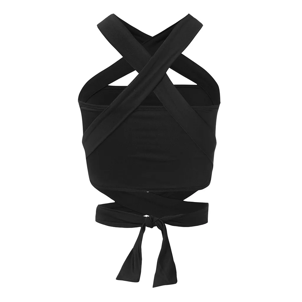 Летний Повседневный бандажный укороченный топ без рукавов для женщин 2020