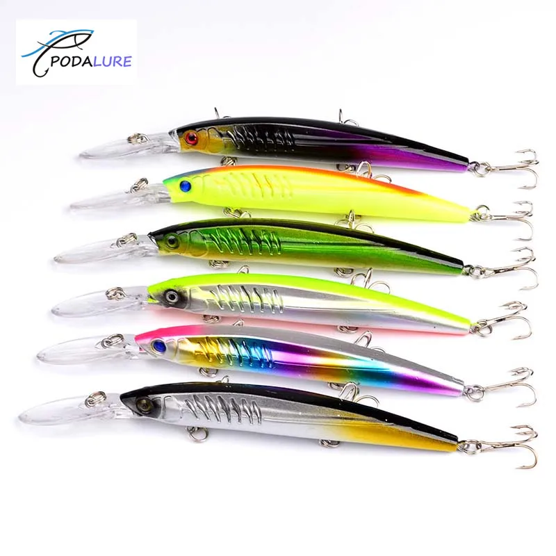 

Long Lipper Minnow Lures Hard Baits Plastic Artificial Hooks 15cm/24.5g 5.9in/0.44oz