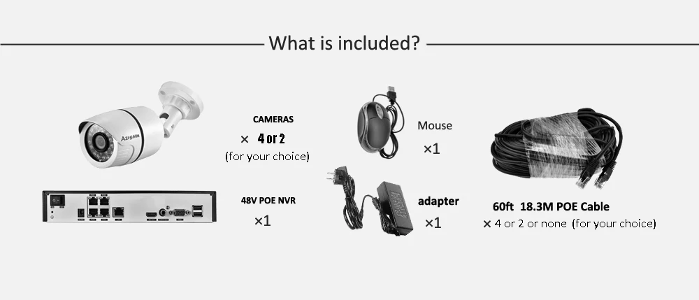 AZISHN 4CH 1080P HDMI 48 в POE 2MP NVR CCTV камера системы наружная безопасность 720P IP камера P2P система видеонаблюдения NVR комплект