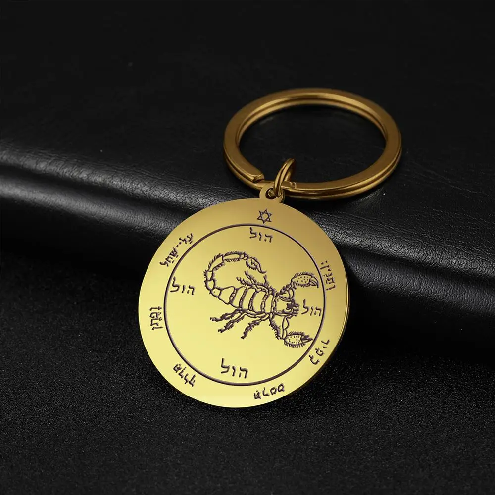 LIKGREAT брелок из нержавеющей стали для женщин и мужчин Скорпион Соломон круглая