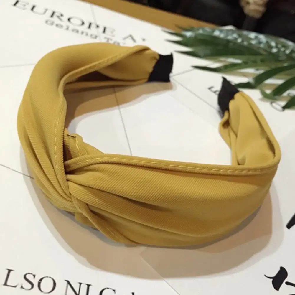 1 шт. однотонная повязка для волос бант перекрестная завязка тканевая на голову