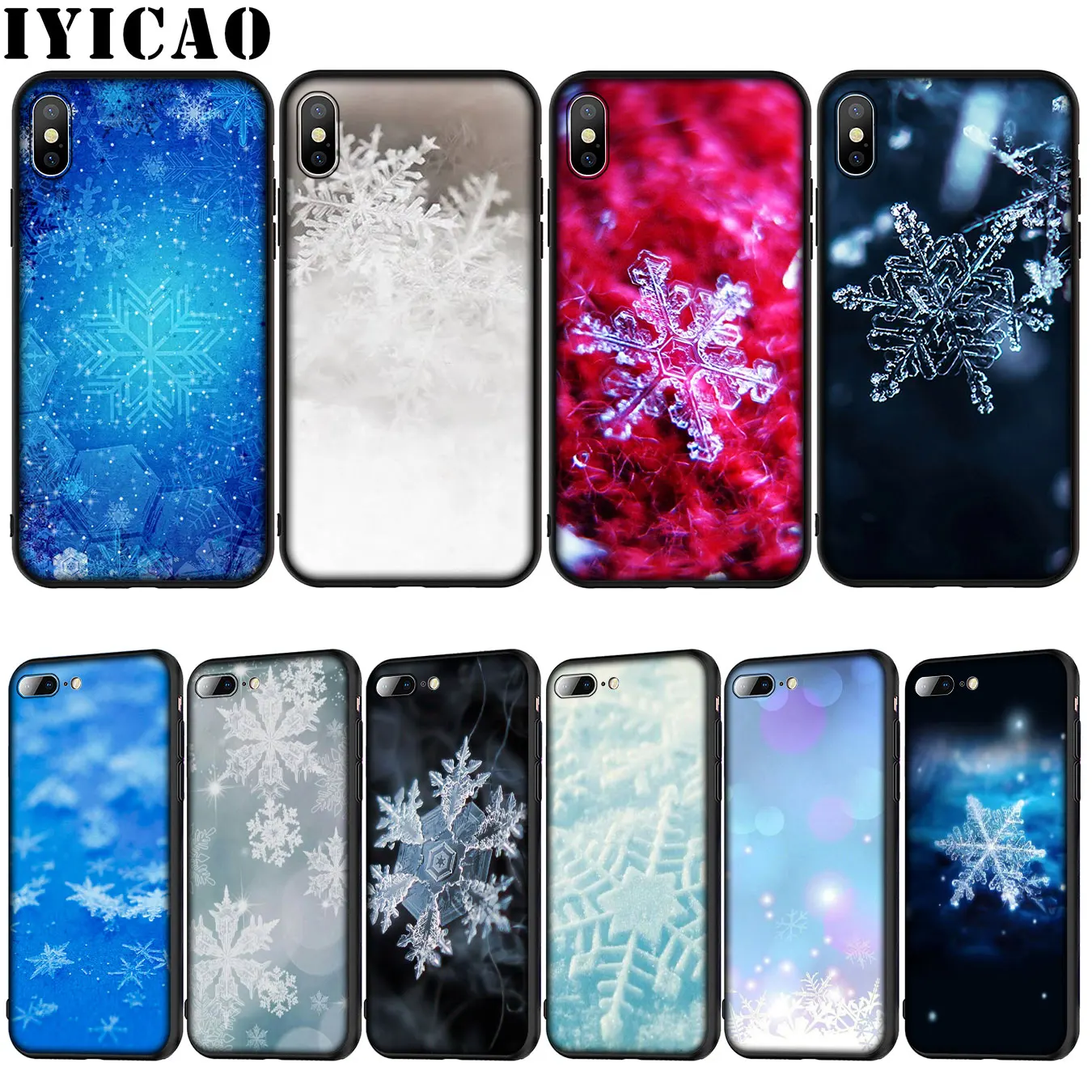 IYICAO пейзаж Снежинка Мягкий силиконовый чехол для iPhone 12 мини XR X XS 11 Pro Max 10 6 6S 7 8 plus 5S