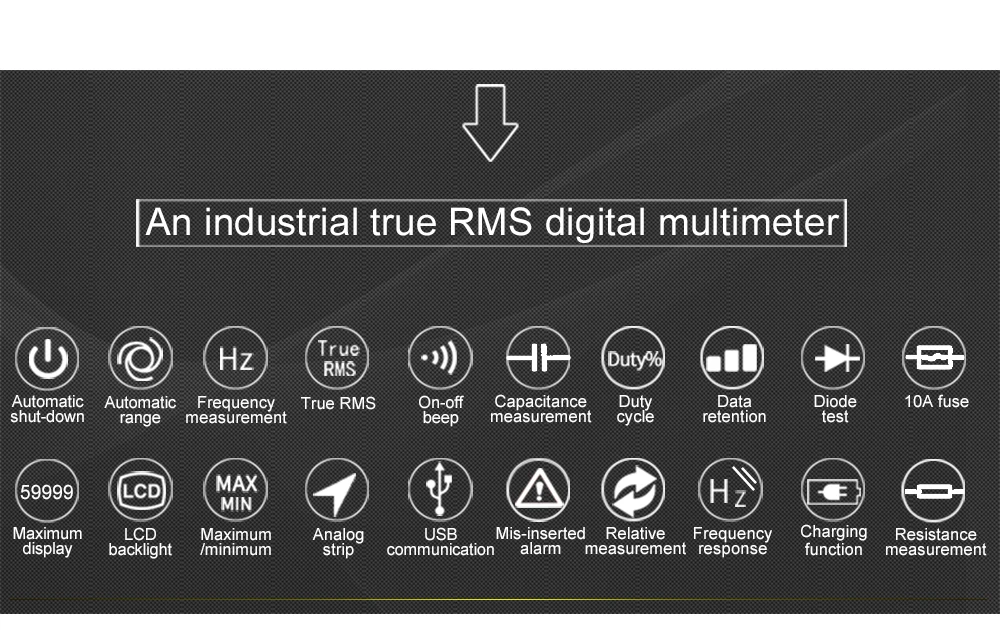 UT171C ультра портативный промышленный True RMS цифровой мультиметр AC+ DC измерение Usb функции датчики для мультиметра Вольтметр Амперметр