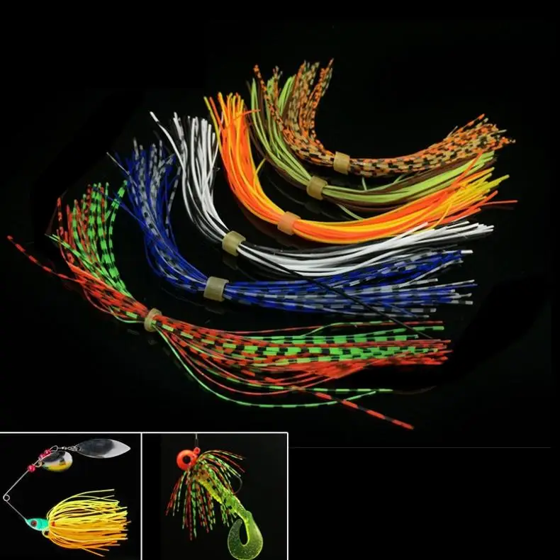 

1 Bundles Mixed Color 13cm Silicone Skirts for Spinnerbait Buzzbait Rubber Jig Lures Squid Skirts Fly Tying Material