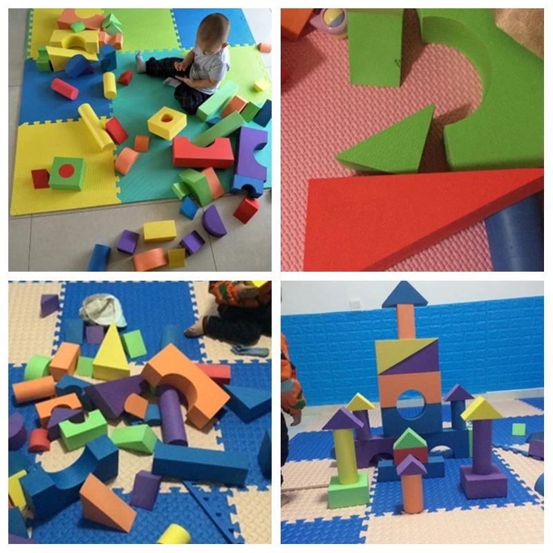 

Infant Shining Kids Building Blocks 50PCS Baby Big Blocks Educational Toys Large for Children EVA Pretend Play Game Foam Toys