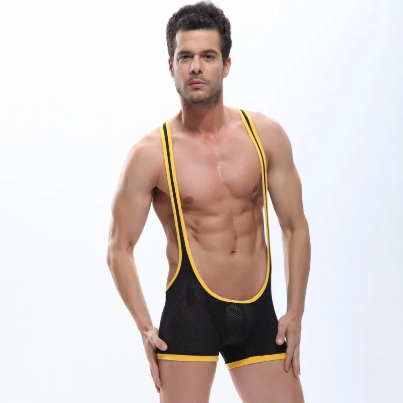 

Mens Sexy Underwear Men's Underwear Elastic Mesh Breathable Jumpsuits bodystocking Sexy bodysuit Lingerie Mesh