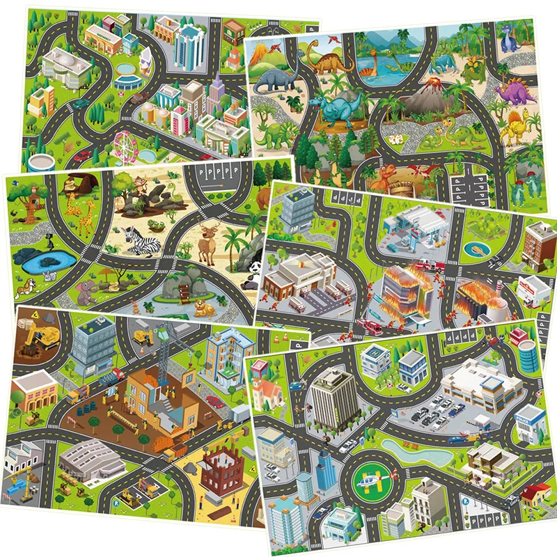 

Новый большой коврик для автостоянки, детский игровой коврик, развивающий детский коврик для ползания, игровой коврик, игрушки, детский ков...