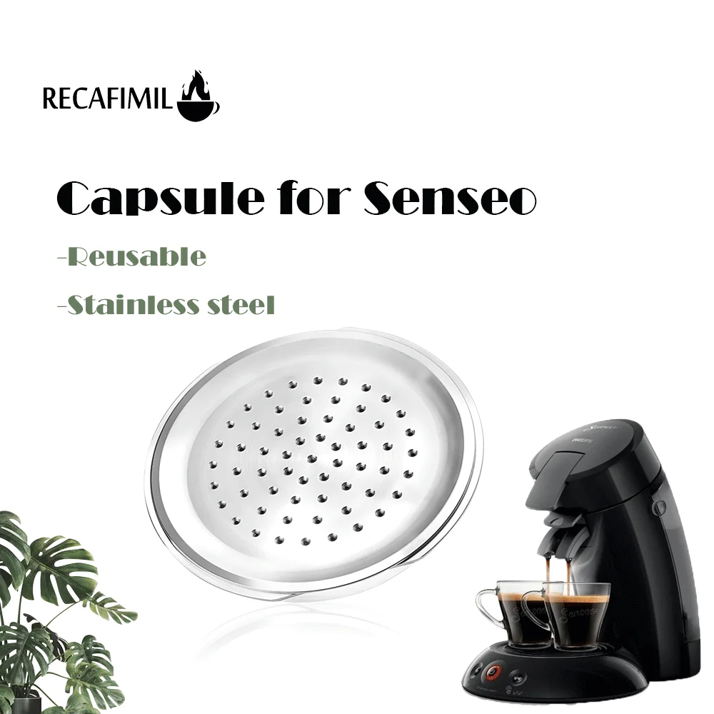 RECAFIMIL Capsules de café réutilisables, filtre de dosettes de café  rechargeables pour Senseo HD7801, Senseo HD6592 Capsule avec cuillère et  brosse : : Cuisine et Maison