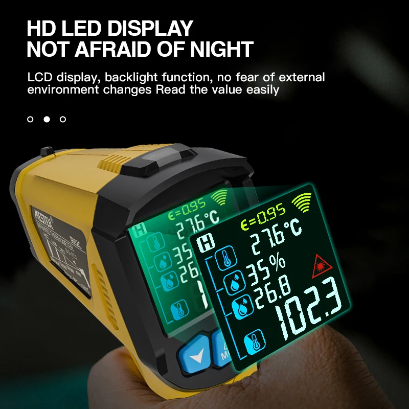 Цифровой инфракрасный термометр MESTEK лазерный измеритель влажности и