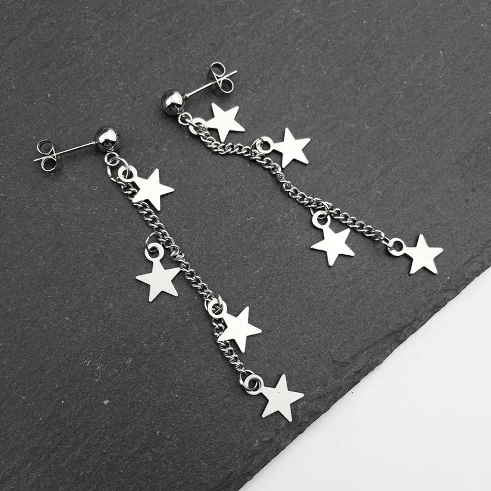 Legenstar Нержавеющая сталь кисточки длинные-серьги в виде пентаграммы 1 шт. Длинные