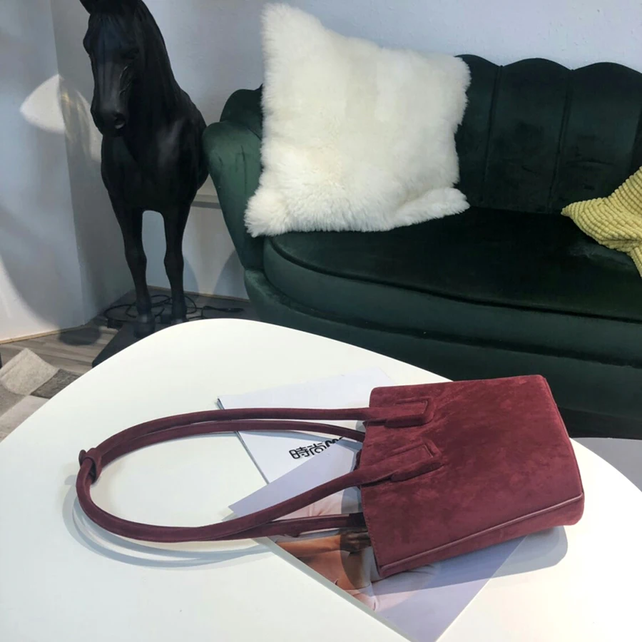 Ретро искусственная Замшевая сумка через плечо женские 2019 осенние корейские