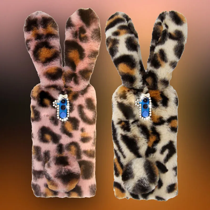 

Plush Leopard Pattern Protective Phone Cover for Huawei Mate 20 Lite Y6 Y7 Y9 Prime Pro P30 Lite P Smart 2019 Y6S Honor 8C 8X 10