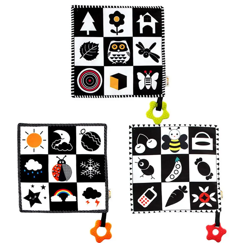 

Baby Soft Toys Crib Hanging Toys With Teethers Soothing Towels Black&white Soothe Appease Teether Newborn Soft Comforting Towel