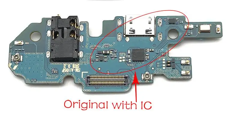 Original With IC Для samsung Galaxy A105F A10 A105 USB Зарядное устройство док-коннектор, зарядный порт микрофон гибкий кабель, сменные детали - Цвет: Original With IC