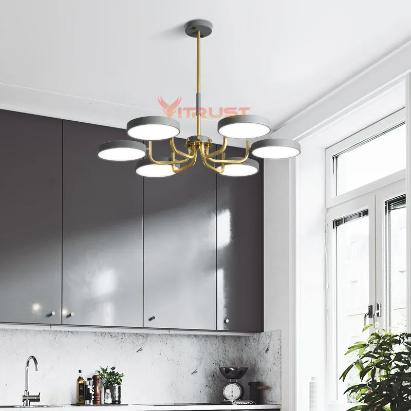 Скандинавская люстра с железным абажуром винтажные светодиодсветодиодный