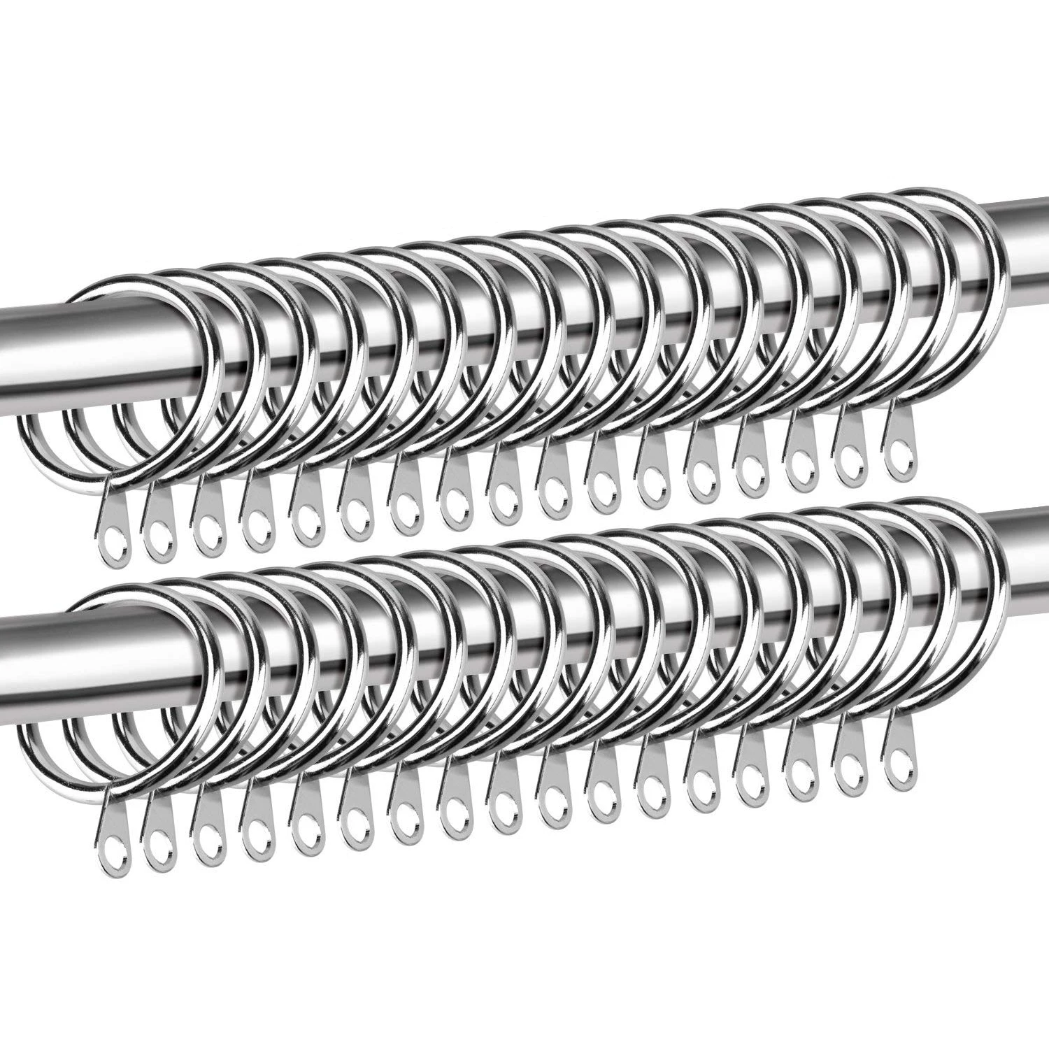

Железные кольца для занавесок, 50 упаковок, висячие кольца для занавесок и стержней, серебряные
