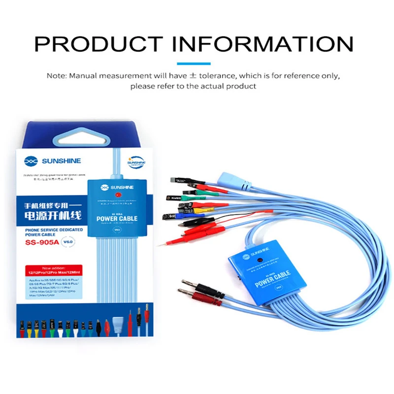 sunshine ss 905a for iphone12 pro max battery power supply boot activation test line ic data power cable motherboard repair line free global shipping