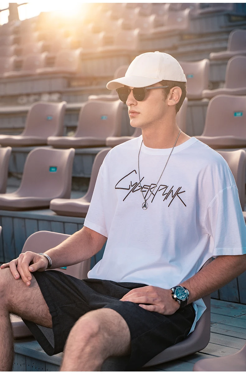 

YTX1422 2021 new letter embroidery casual loose cotton short-sleeved T-shirt