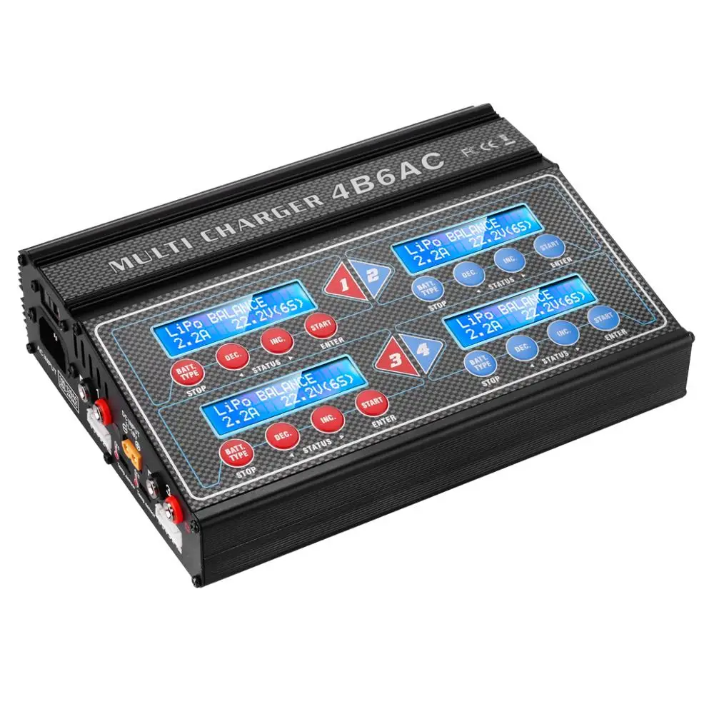 HTRC 4B6AC RC зарядное устройство Quattro 80 Вт 6A профессиональное балансирующее Dis для