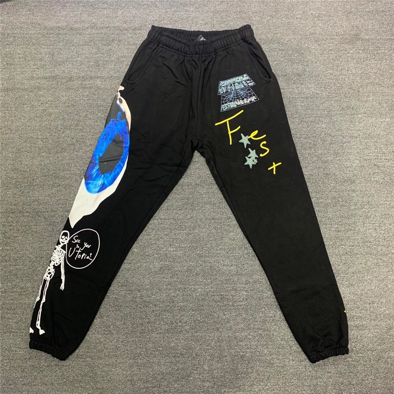 

Astroworld Travis Scott Cactus Jack Jogging Pants Sweatpants Hip Hop Men Women 1:1 High Quality Graffiti Printing Trousers
