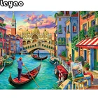 Алмазная 5D картина сделай сам, Венеция-город на воде, улица, квадратные, круглые стразы, мозаика, пейзаж, украшение для дома