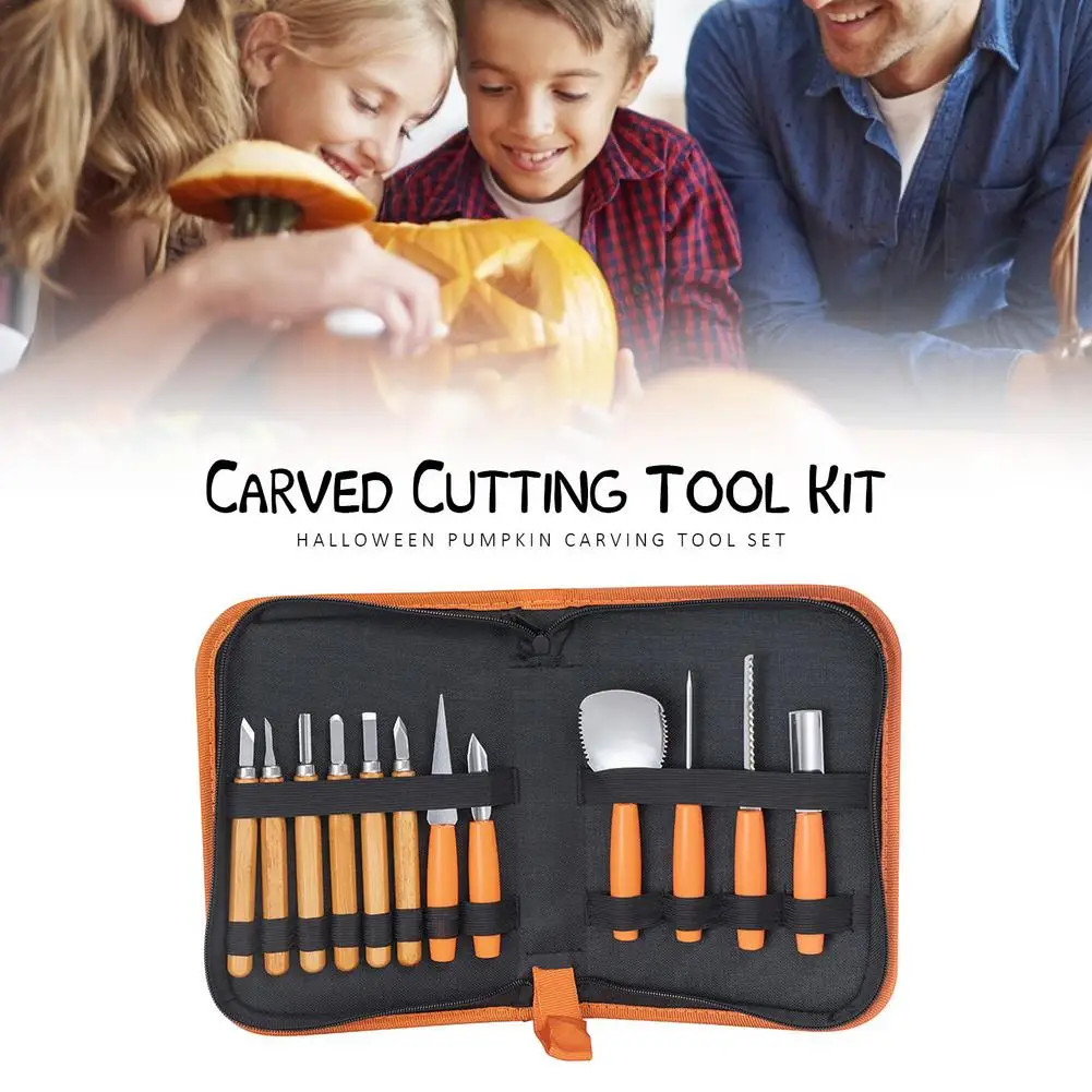 

12pcs Halloween Pumpkin Carving Tool Set Carved Cutting Tool Kit Professional Scraper Etching Set For Carving Lantern Decoration