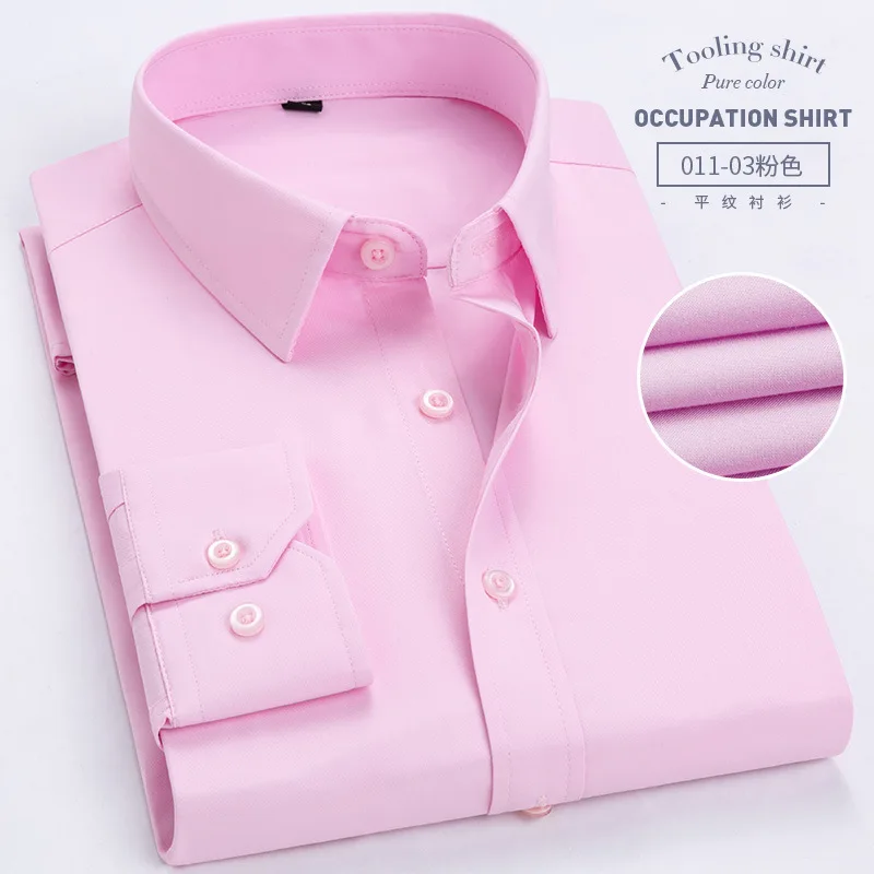 

2021 Long Sleeve Shirt Men Workwear Shirt School Uniform Business Men White Shirt Workwear Large Size S-5XL