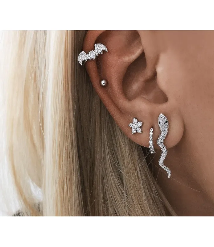Серьги в виде животных с микро кубическим цирконием золотистые/Серебристые
